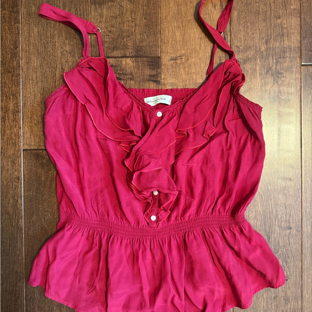 Abercrombie & Fitch Fuchsia Ruffled Camisole